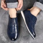 Wingtip Brogue Derby Sneakers Lace-Up Leather Shoes for Men - View 5