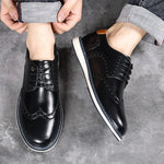 Wingtip Brogue Derby Sneakers Lace-Up Leather Shoes for Men - View 8