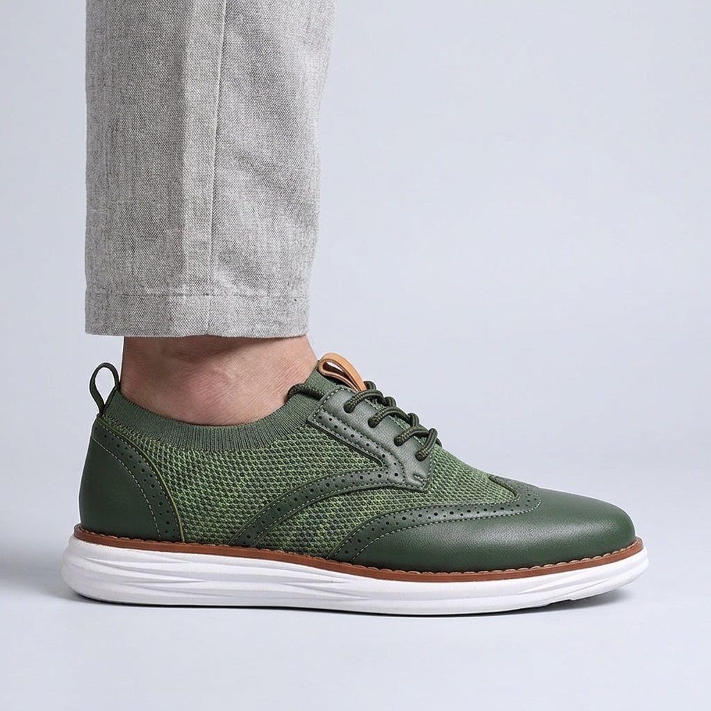 Wingtip Brogue Knit Lace-Up Shoes for Men - View 3