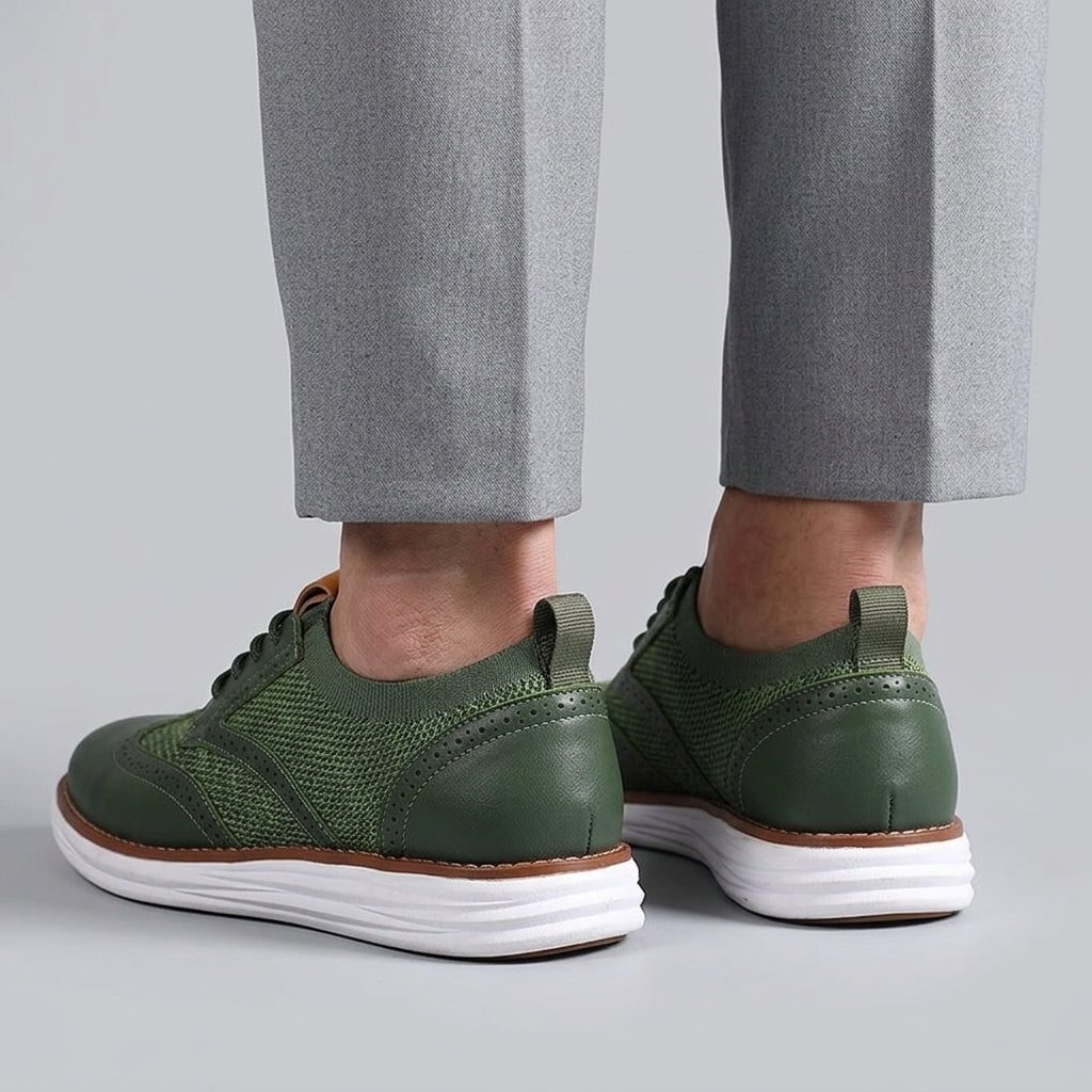 Wingtip Brogue Knit Lace-Up Shoes for Men - View 4