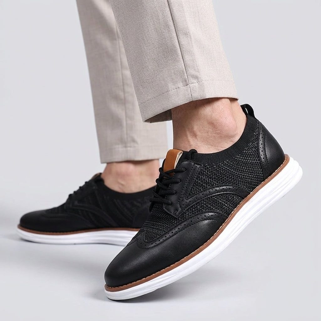 Wingtip Brogue Knit Lace-Up Shoes for Men - View 6