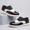 Wingtip Brogue Leather Oxford Shoes with Chunky Sole for Men - Black & White