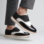 Wingtip Brogue Leather Oxford Shoes with Chunky Sole for Men - View 8