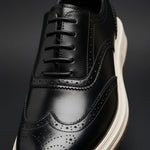 Wingtip Brogue Leather Shoes with Lace-Up Closure for Men - View 6