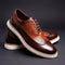 Wingtip Brogue Textured Leather Oxford Shoes for Men