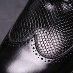 Wingtip Brogue Textured Leather Oxford Shoes for Men - View 10