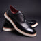 Wingtip Brogue Textured Leather Oxford Shoes for Men - Black