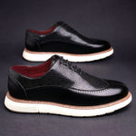 Wingtip Brogue Textured Leather Oxford Shoes for Men - View 7