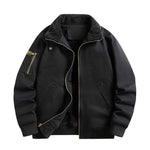 Winter Bomber Jacket with Fleece Collar and Ribbed Cuffs for Men