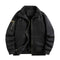Winter Bomber Jacket with Fleece Collar and Ribbed Cuffs for Men