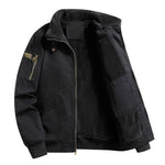 Winter Bomber Jacket with Fleece Collar and Ribbed Cuffs for Men - View 2