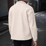 Wool Button-Up Jacket with Welt Pockets for Men - View 9