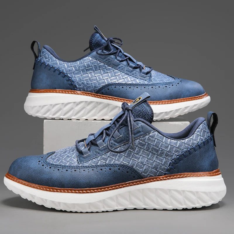 Woven Brogue Lace-Up Shoes for Men - View 2