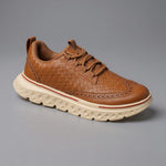 Woven Lace-Up Wingtip Brogue Shoes for Men