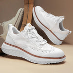 Woven Leather Brogue Lace-Up Sneakers for Men - View 18
