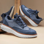 Woven Leather Brogue Lace-Up Sneakers for Men - View 6
