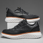 Woven Leather Brogue Lace-Up Sneakers for Men - View 8