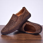 Woven Slip-On Man-Made Leather Loafers for Men