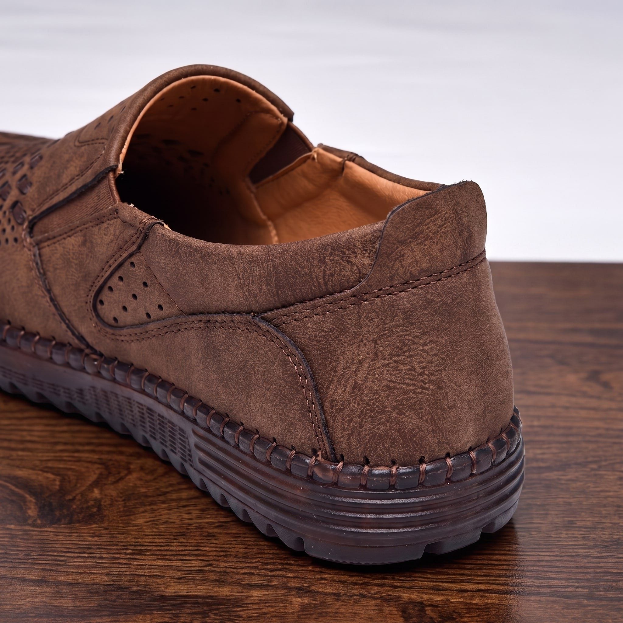 Woven Slip-On Man-Made Leather Loafers for Men - View 4