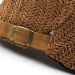 Woven Straw Flat Cap with Adjustable Back Strap for Men - View 4
