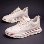 Woven Wingtip Lace-Up Leather Shoes for Men - View 8