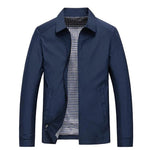 Zip-Up Collar Jacket for Men - Blue