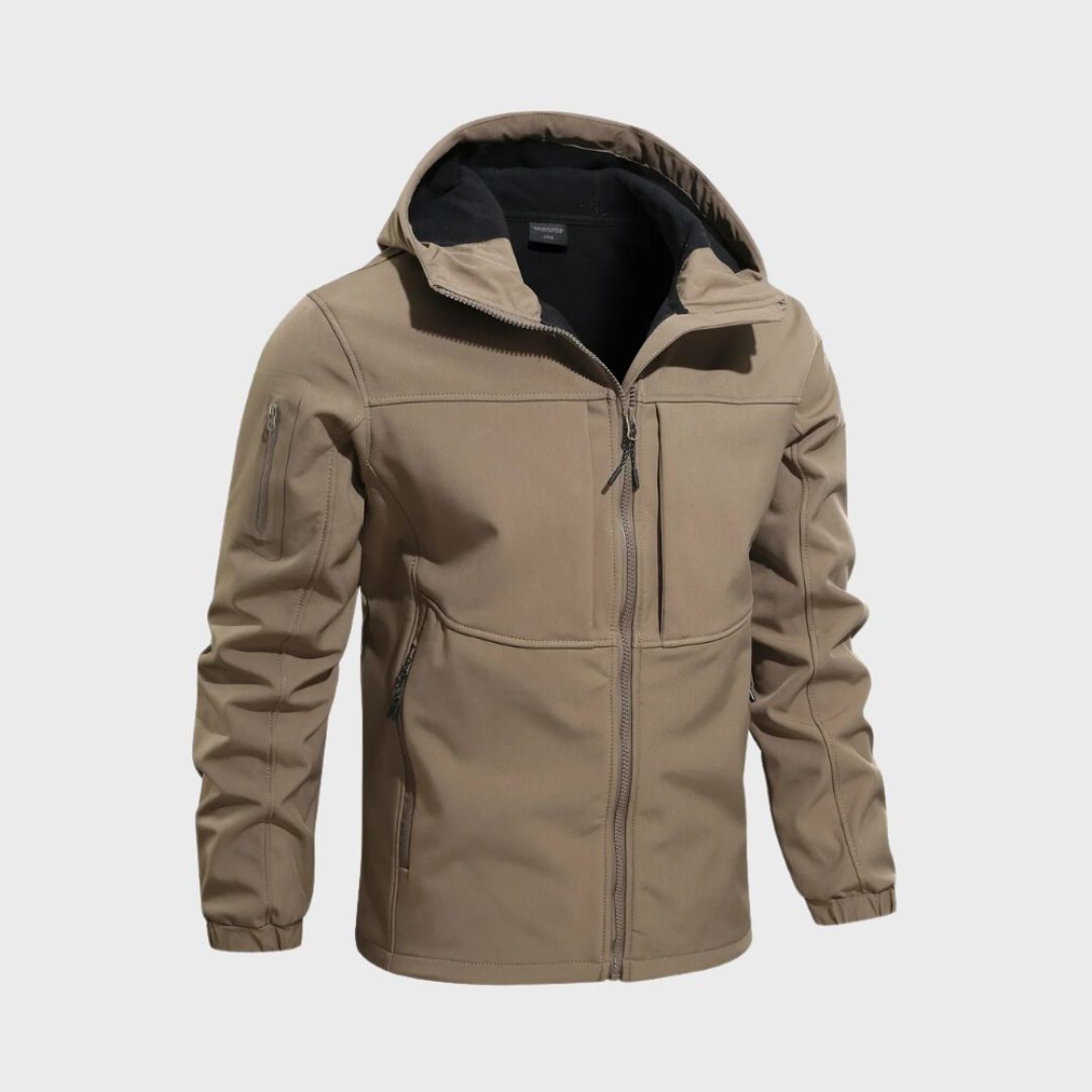 Zip-Up Hooded Softshell Jacket for Men