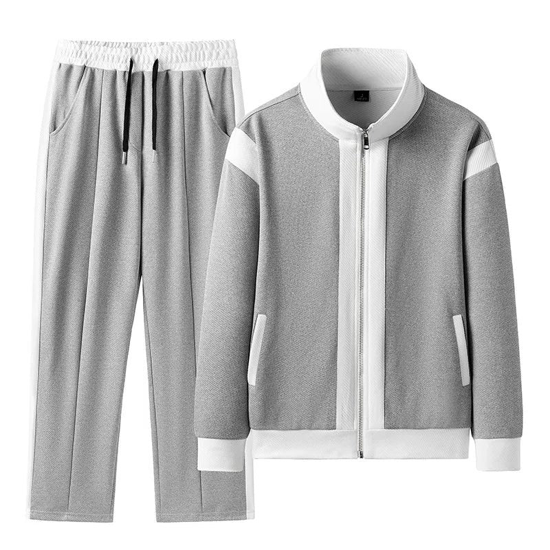 Zip-Up Jacket and Tapered Sweatpants Set for Men
