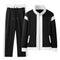 Zip-Up Jacket and Tapered Sweatpants Set for Men - Black
