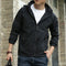 Zip-Up Overshirt Jacket for Men - Black