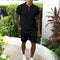 Zip-Up Polo and Shorts Set for Men