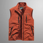 Zip-Up Stand Collar Cargo Vest for Men