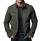 Zip-Up Stand Collar Cotton Jacket for Men - Army Green