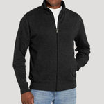 Zip-Up Stand Collar Sweatshirt for Men - Black