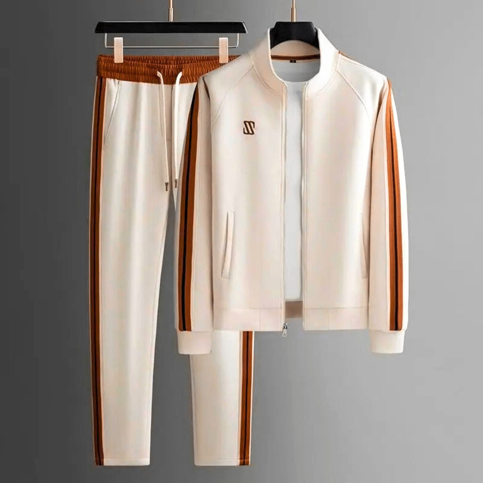Zip-Up Tracksuit Set for Men - Desert