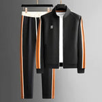 Zip-Up Tracksuit Set for Men - Onyx