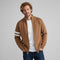 Zip-Up Wool-Blend Sweater with Ribbed Collar for Men