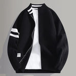 Zip-Up Wool-Blend Sweater with Ribbed Collar for Men - View 10
